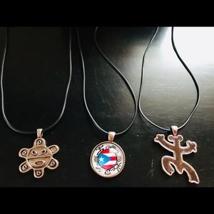 Set of 3 Puerto Rico Taino Cemi Necklaces